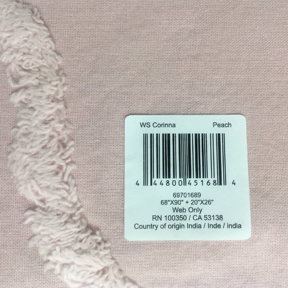 new PEACH Wild Sage Corinna 68"x90" 100% Cotton TWIN XL Duvet Cover Set - Picture 5 of 8